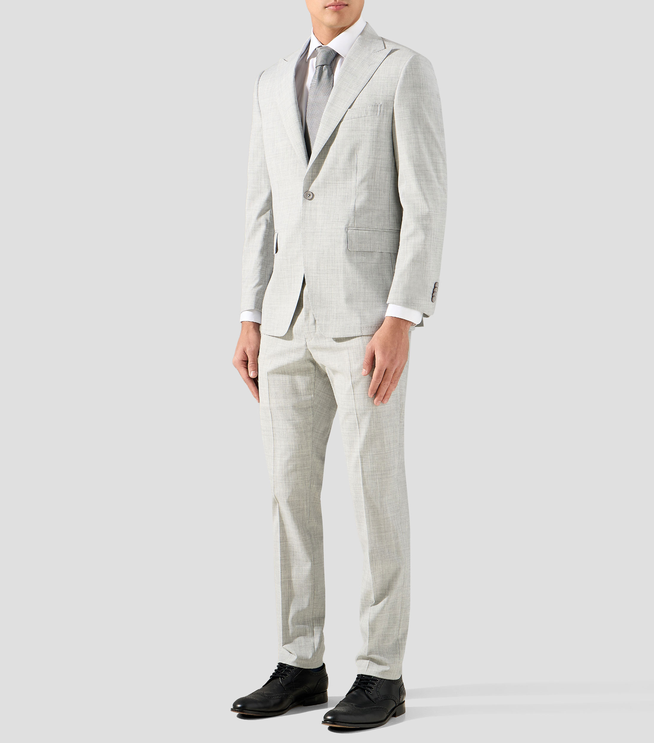 Traje slim jaspeado Hombre